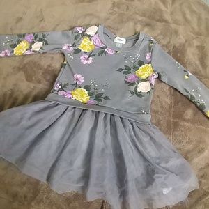 5T Floral Grey Dress